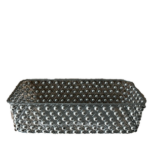 metal beaded storage bin